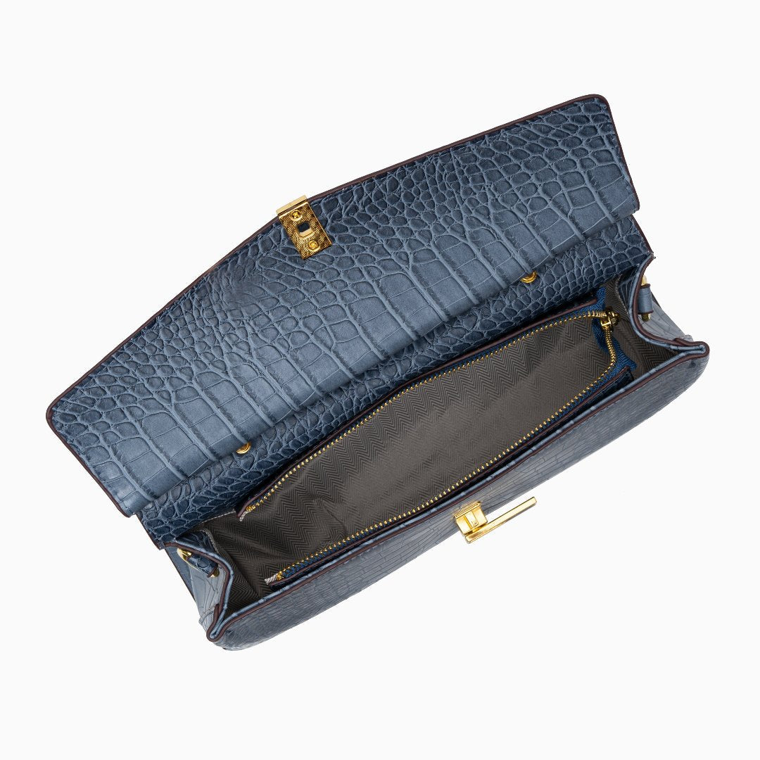 ÉLO – SAC STRUCTURÉ EFFET CROCO AVEC BANDOULIÈRE