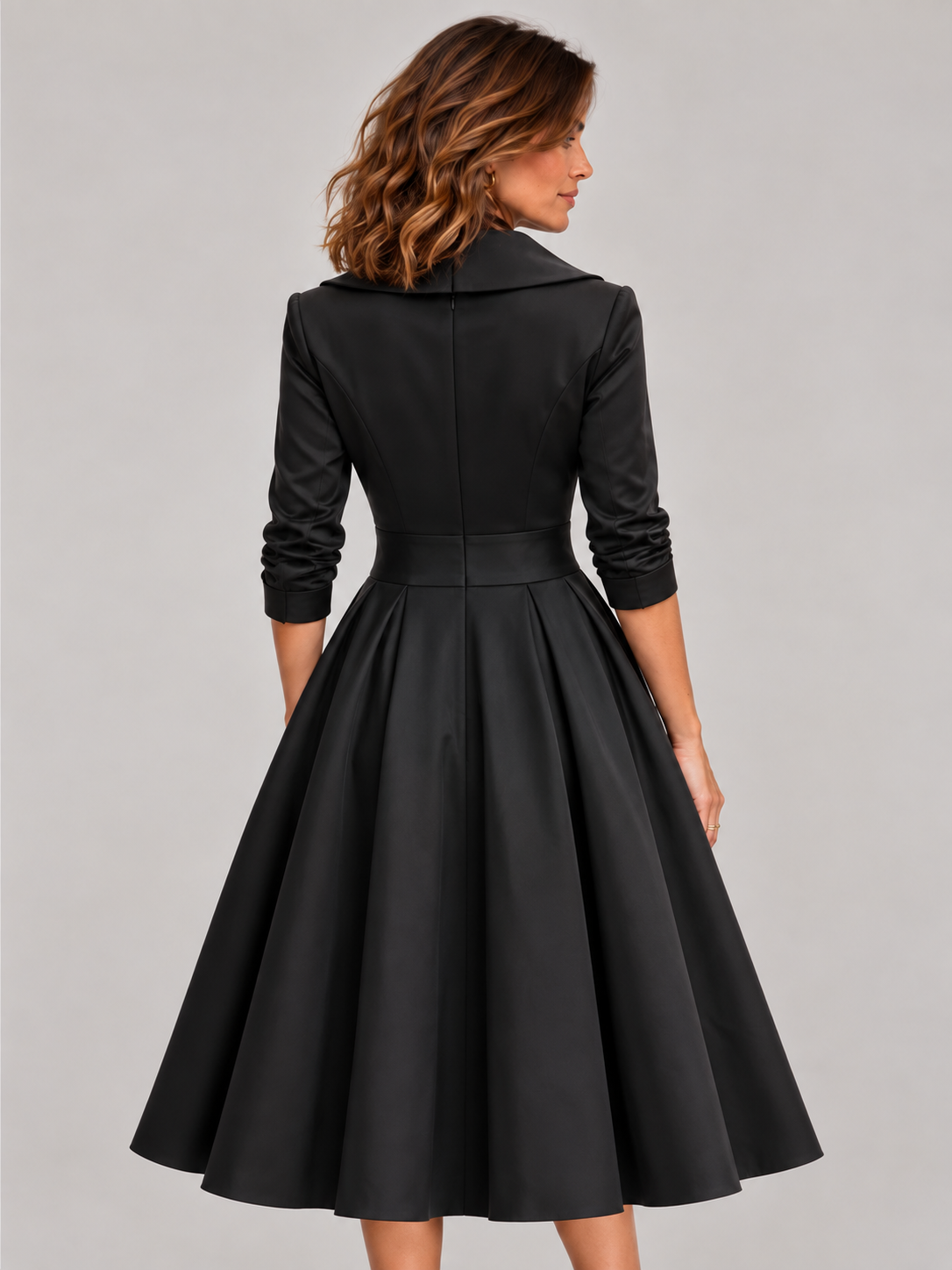 Lina - Robe midi en satin