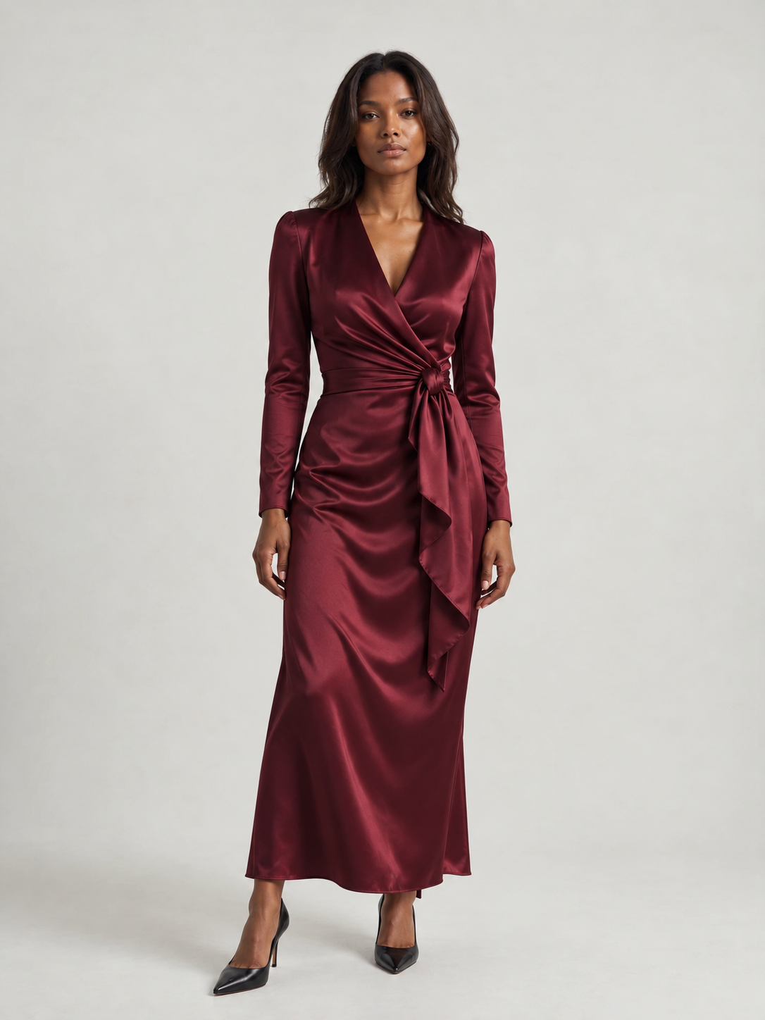 Isabelle™ | Robe portefeuille satinée