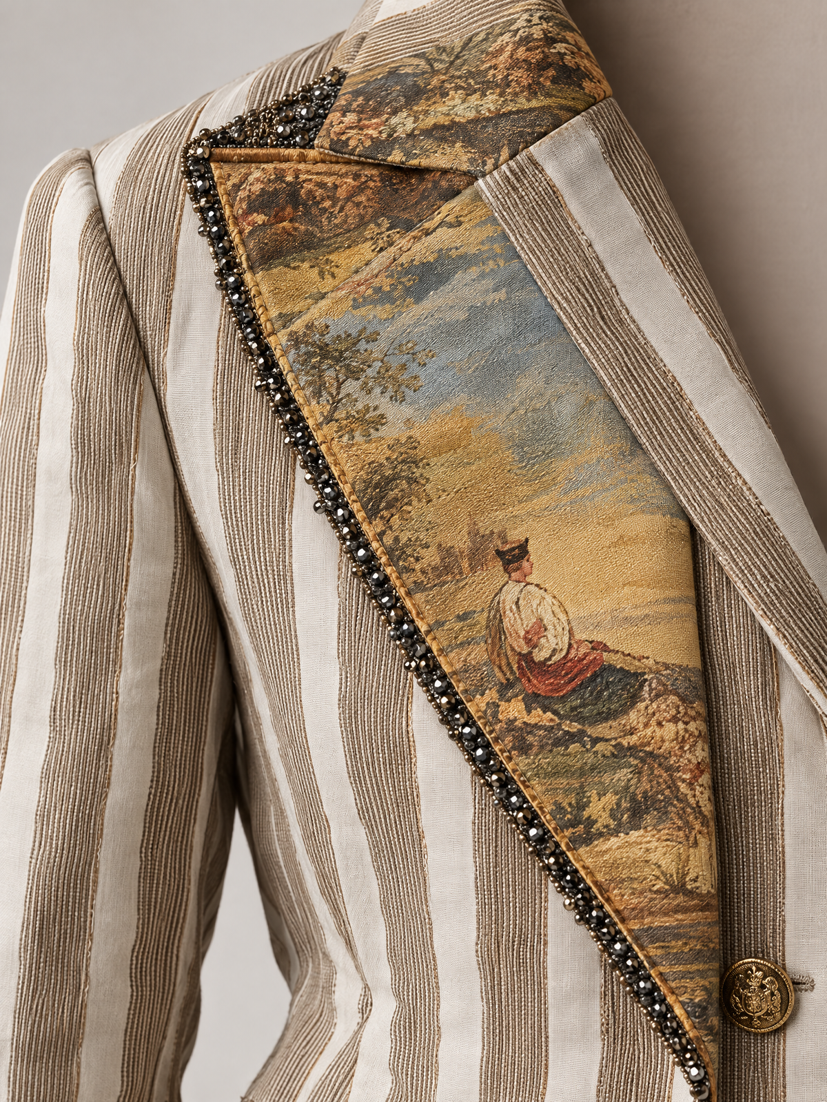 Éloïse™ | Blazer rayé à détails artistiques