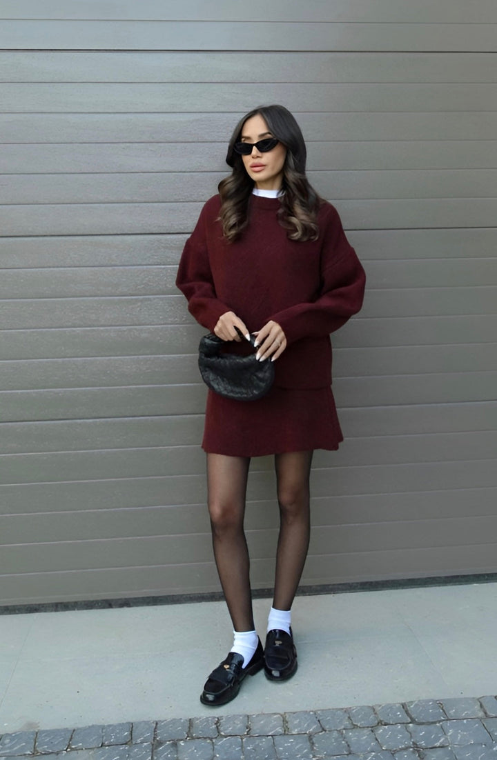 Marie™ | Ensemble Maille – Pull & Jupe