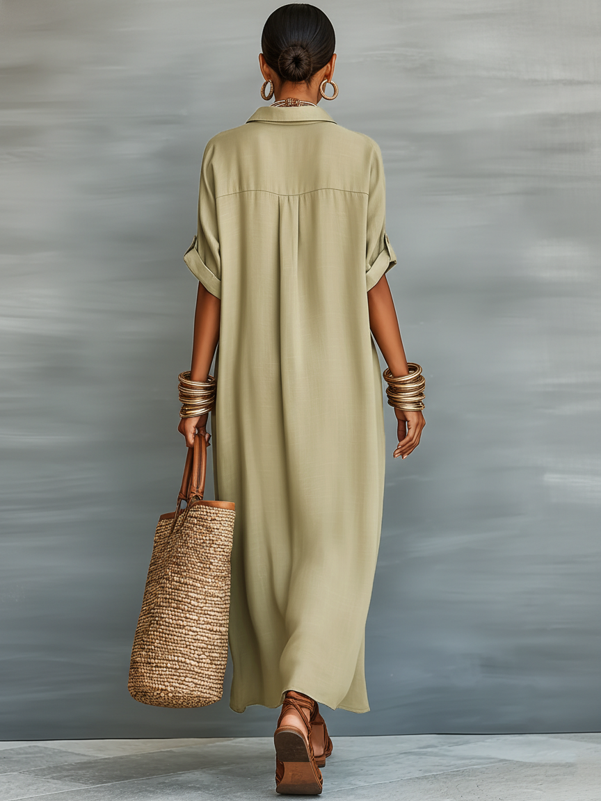 Sophie | Robe chemise longue fluide et élégante