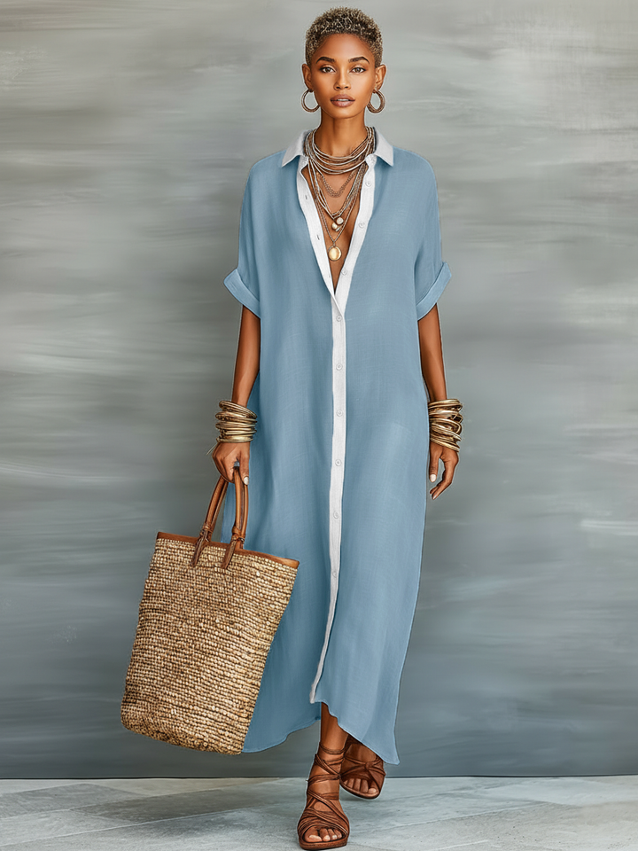 Sophie | Robe chemise longue fluide et élégante