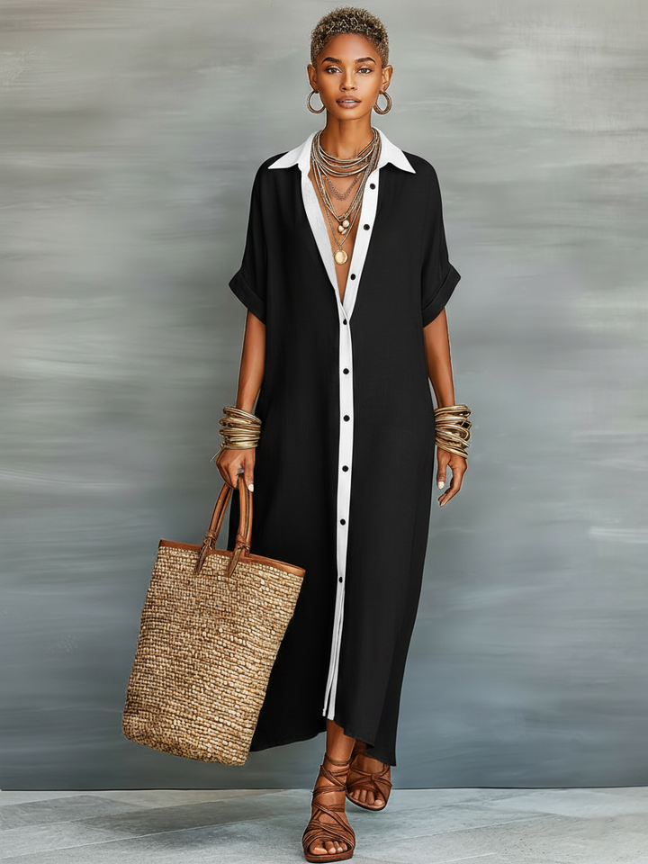 Sophie | Robe chemise longue fluide et élégante