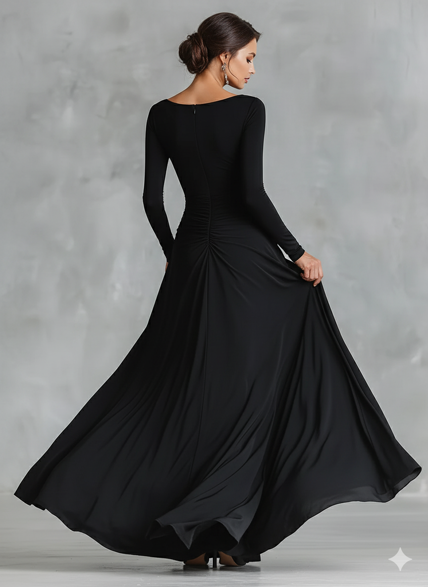 Seraphine – Robe maxi sculpturale fluide