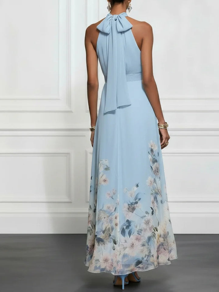 Amandine™ | Robe Maxi Fleurie à Col Halter