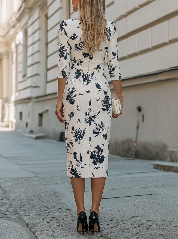 Sophie | Robe midi élégante à imprimé floral