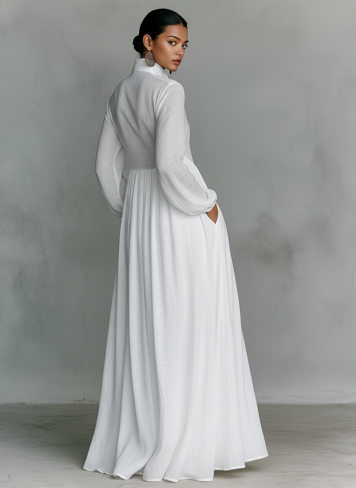 Amélie™ | Robe longue fluide en mélange de lin