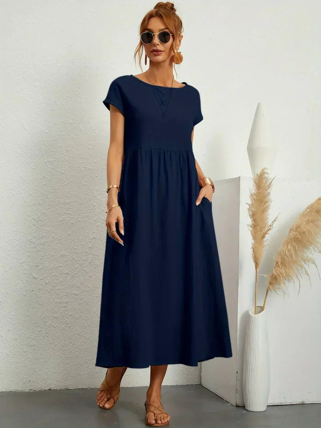 ROBE LÉGÈRE EN COTON DOUX AVEC POCHES
