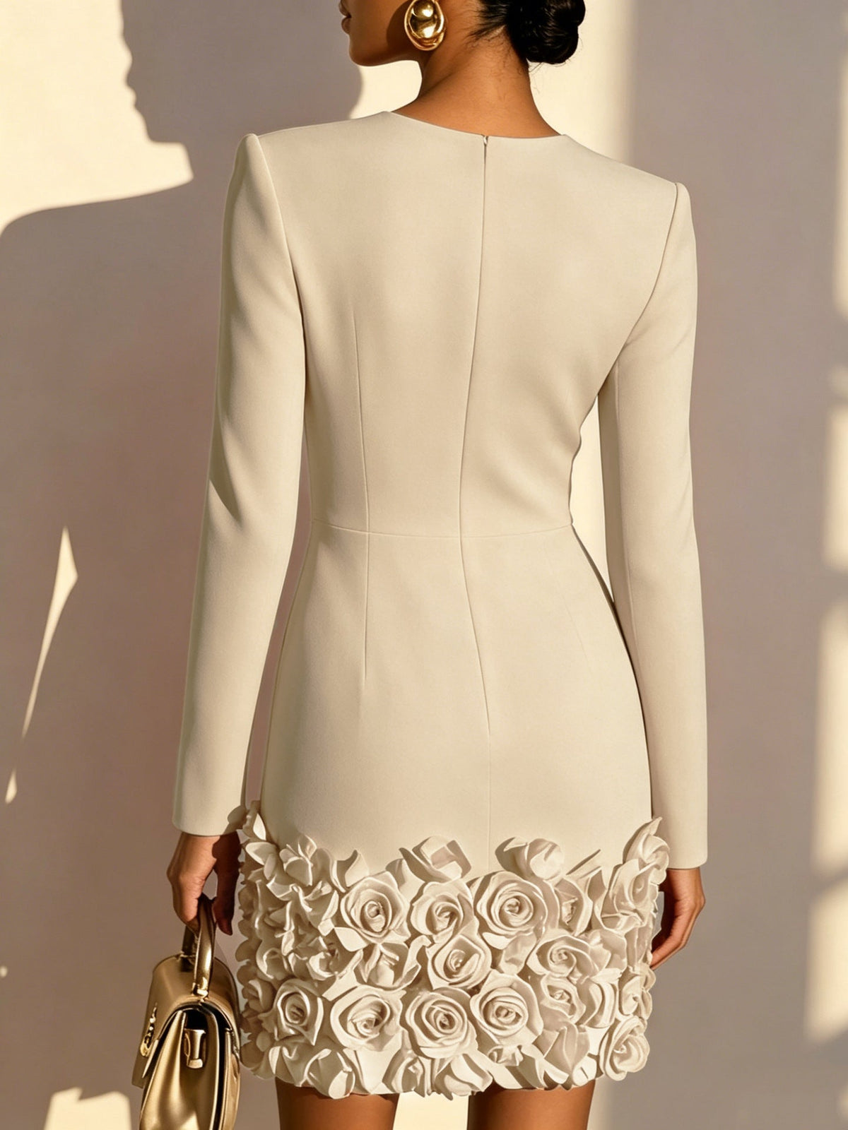 Amélie™ | Robe courte élégante à fleurs en relief