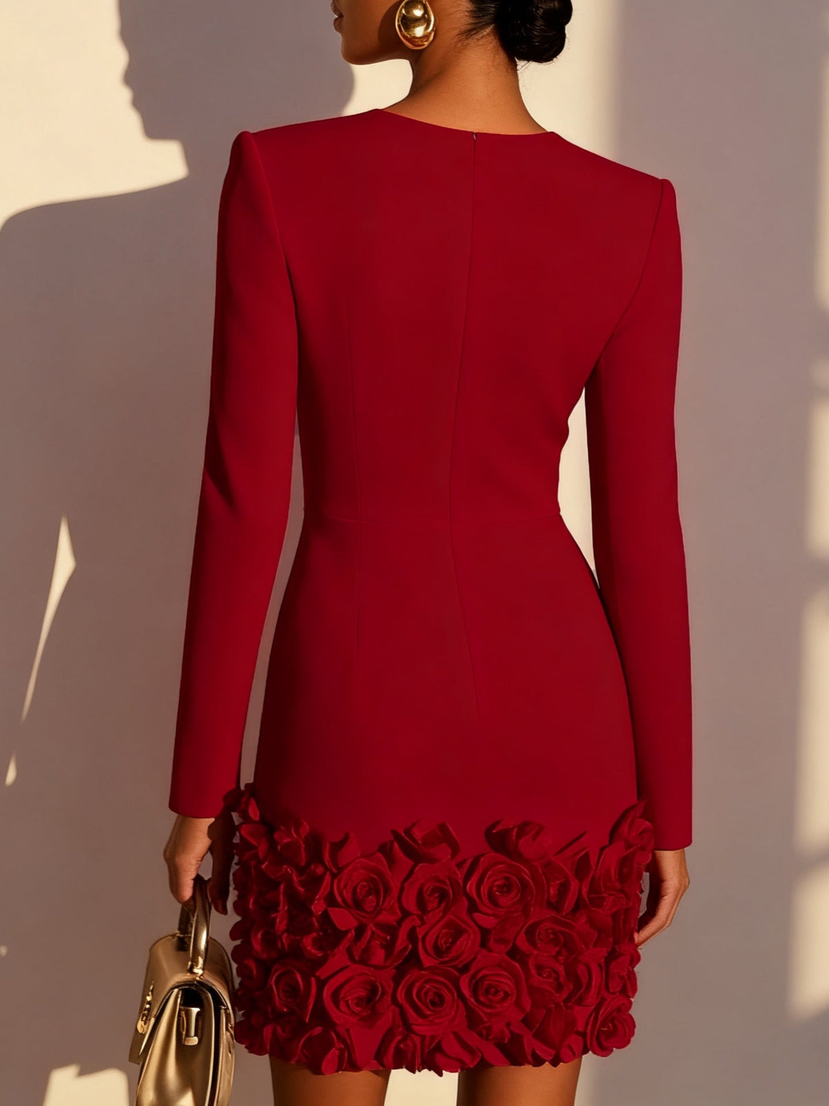 Amélie™ | Robe courte élégante à fleurs en relief