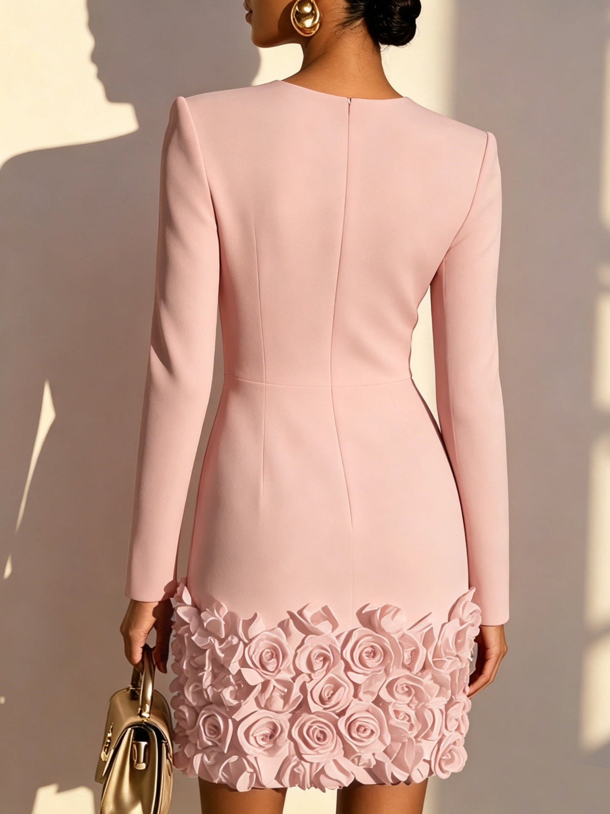 Amélie™ | Robe courte élégante à fleurs en relief