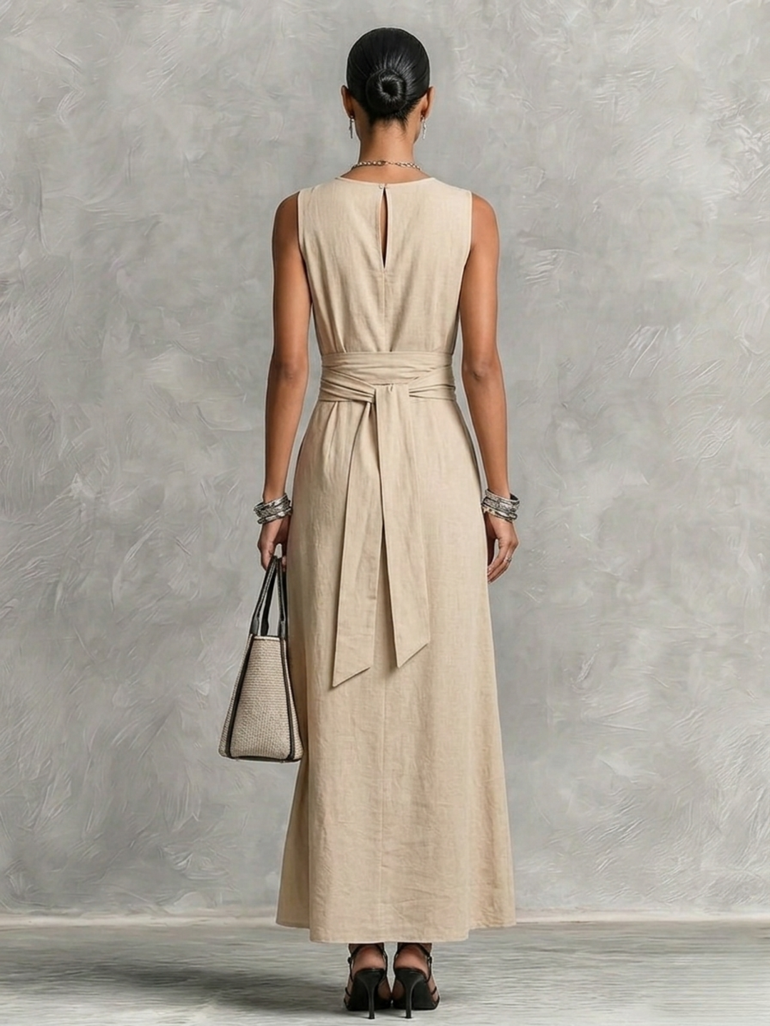 Léna | Robe longue confortable et élégante avec taille souple