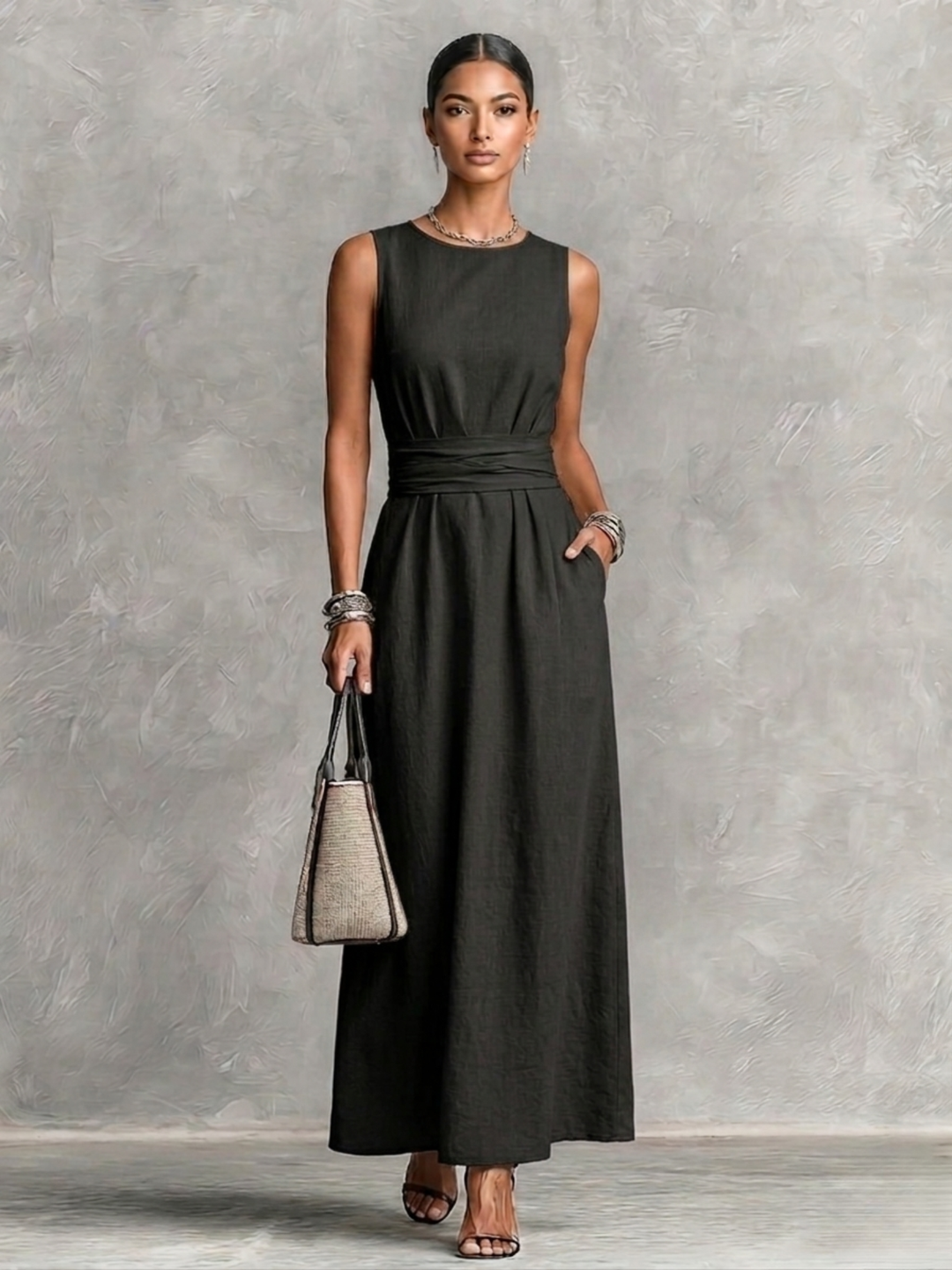 Léna | Robe longue confortable et élégante avec taille souple