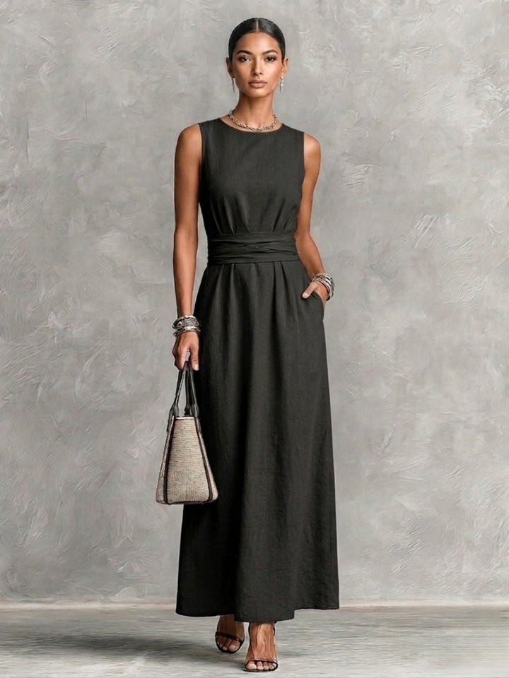 Léna | Robe longue confortable et élégante avec taille souple