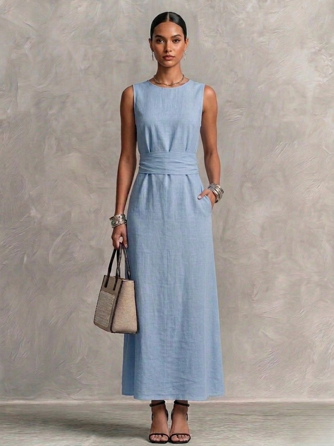 Léna | Robe longue confortable et élégante avec taille souple