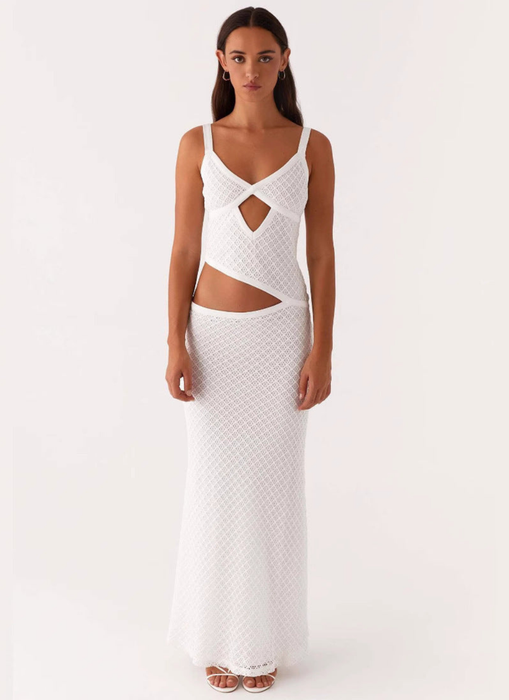 ALYA | ROBE MAXI EN MAILLE AJOURÉE D'ÉTÉ