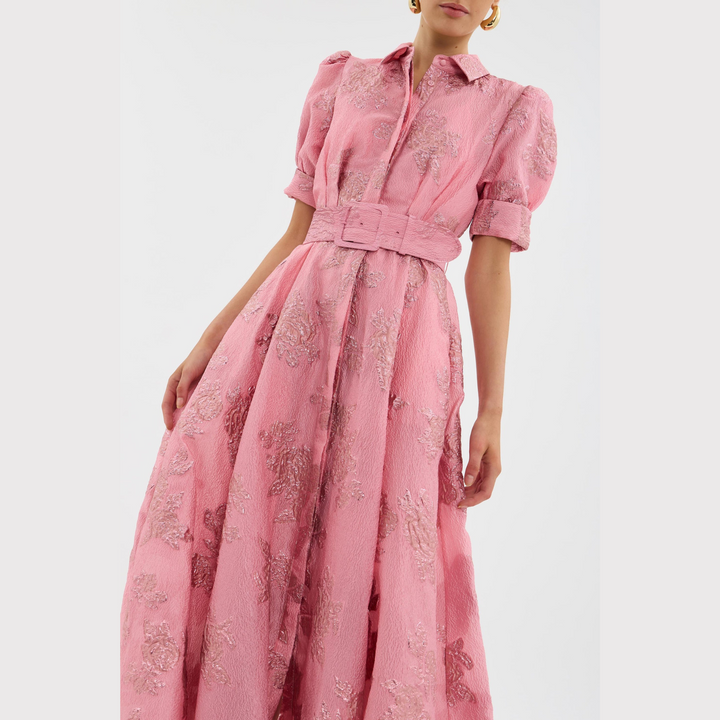 Beatrice™ | Robe Rose à Manches Ballon