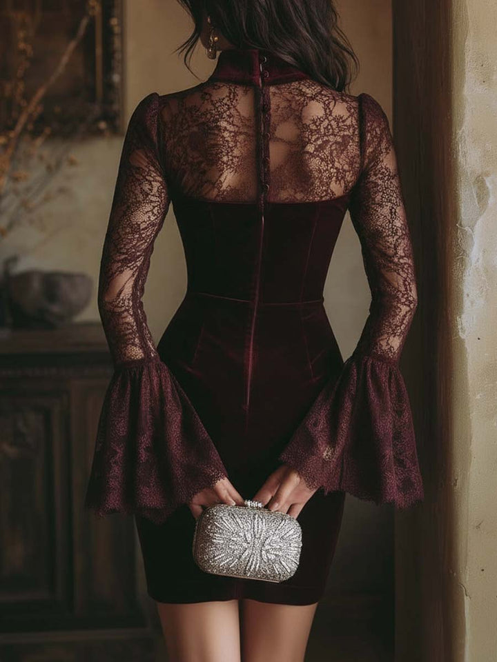 Virelisse – Robe élégante en velours et dentelle