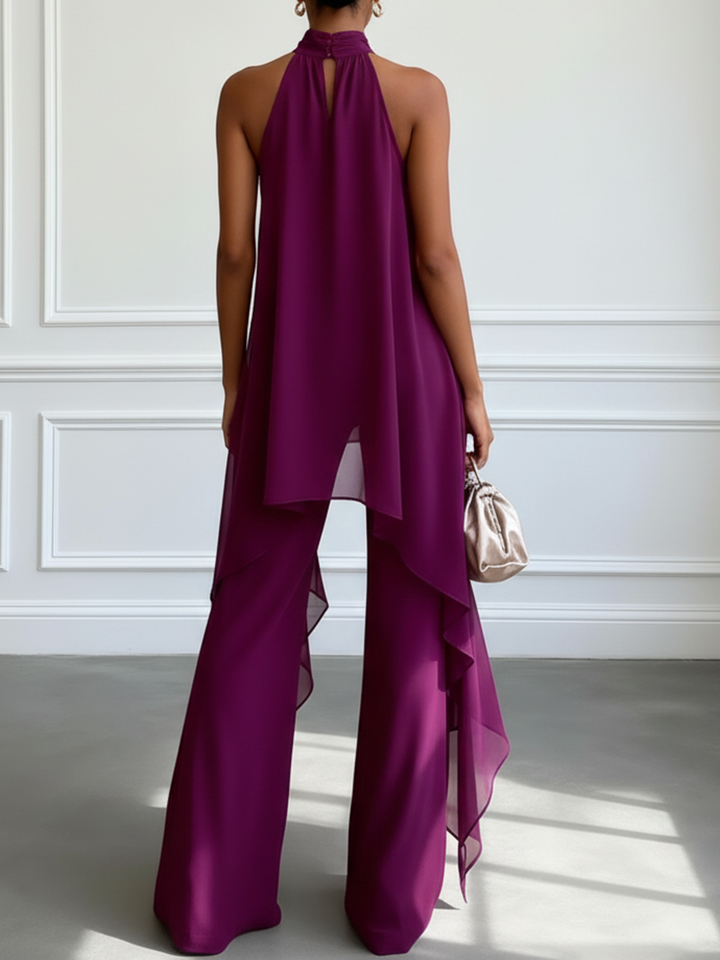 Amélie | Ensemble élégant asymétrique avec top fluide et pantalon large
