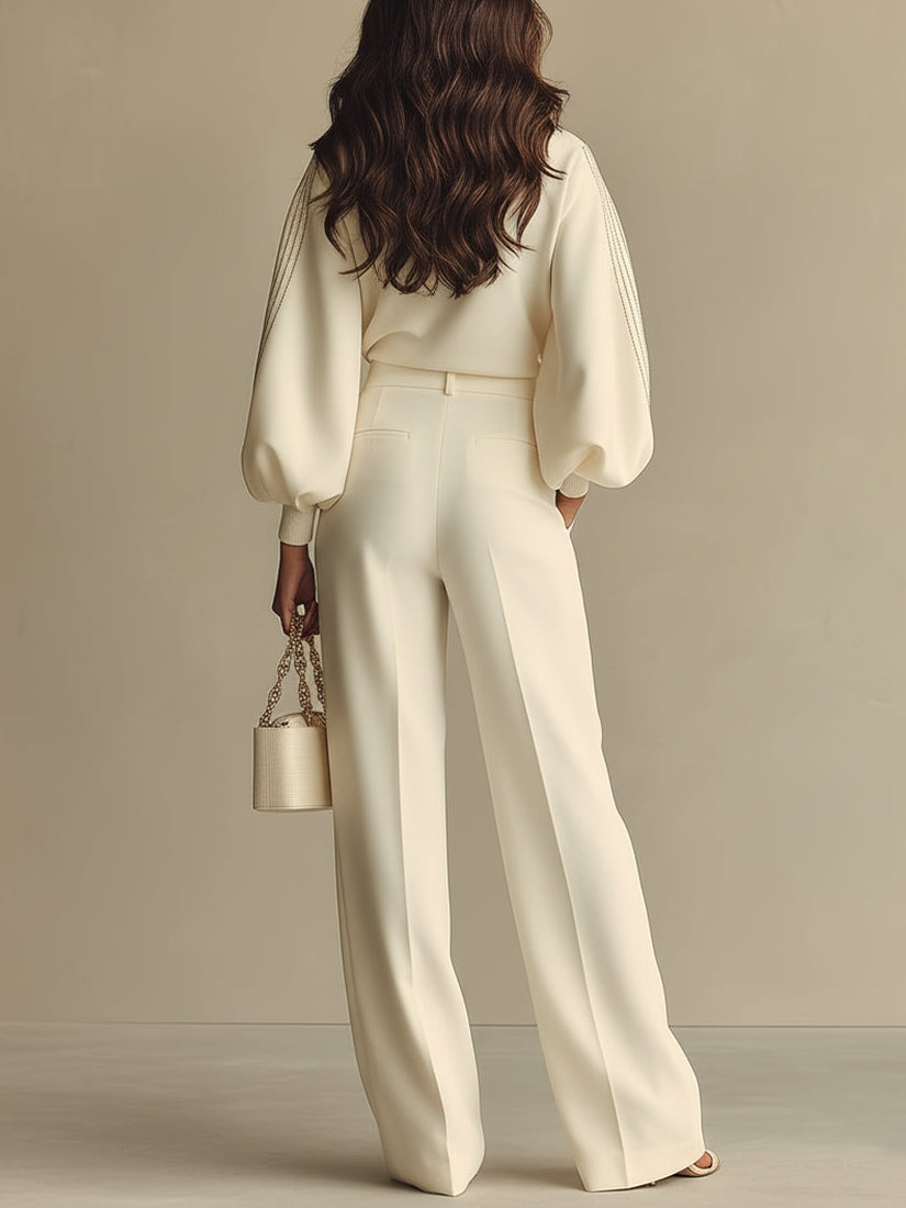 Camille | Ensemble élégant avec pull et pantalon large
