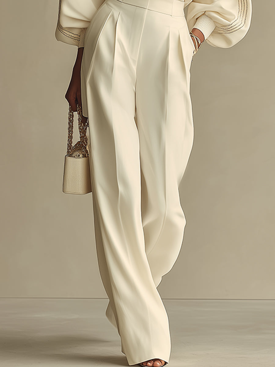Camille | Ensemble élégant avec pull et pantalon large