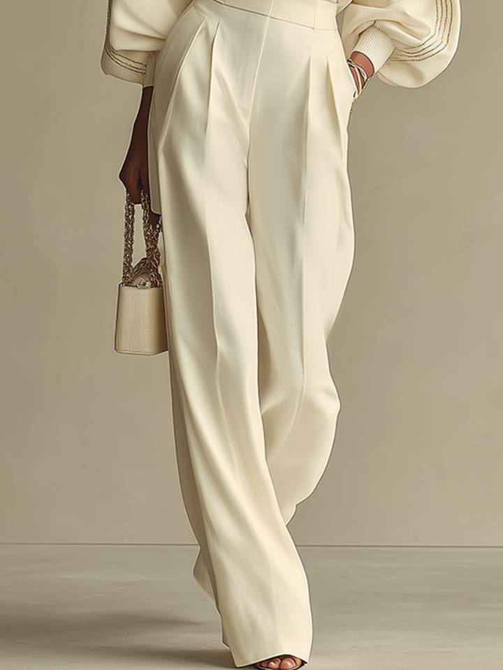 Camille | Ensemble élégant avec pull et pantalon large