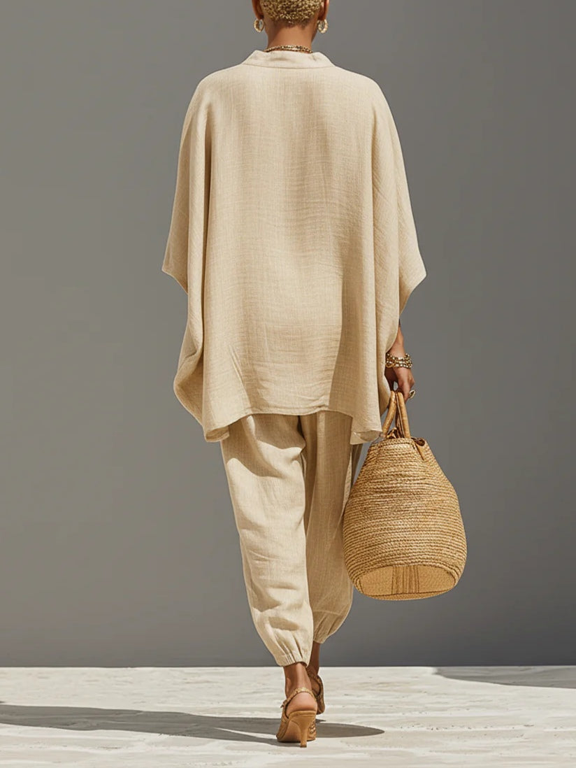 Sienna | Ensemble fluide avec blouse oversize et pantalon décontracté