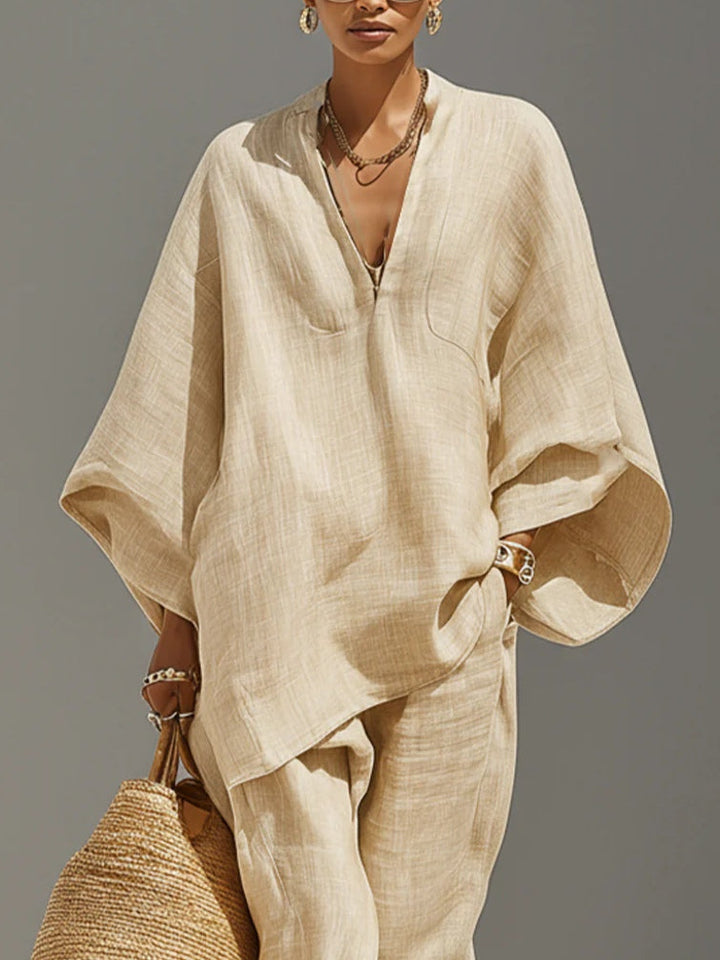 Sienna | Ensemble fluide avec blouse oversize et pantalon décontracté