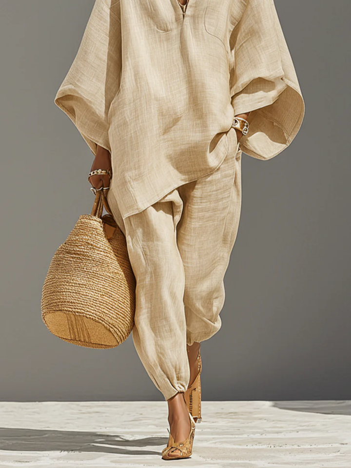 Sienna | Ensemble fluide avec blouse oversize et pantalon décontracté