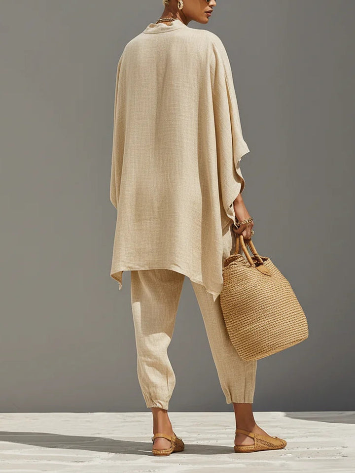 Sienna | Ensemble fluide avec blouse oversize et pantalon décontracté