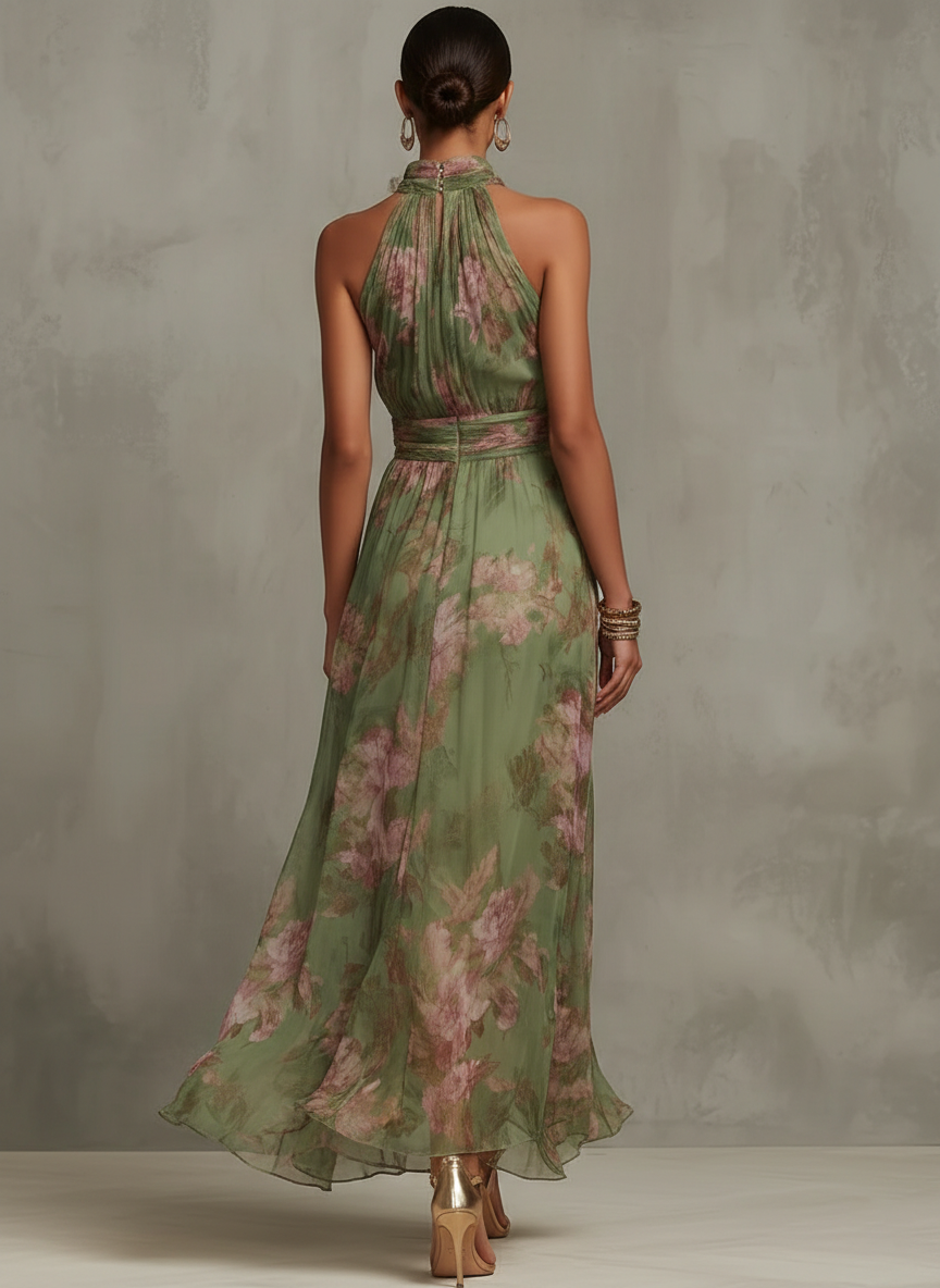 Camélia™ | Robe longue fluide à imprimé floral