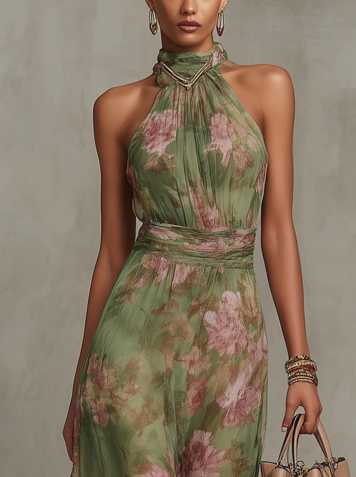Camélia™ | Robe longue fluide à imprimé floral