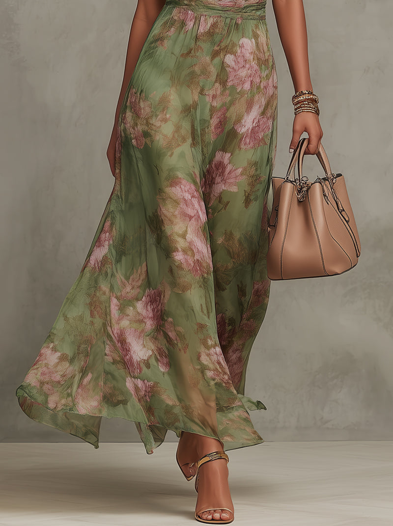 Camélia™ | Robe longue fluide à imprimé floral