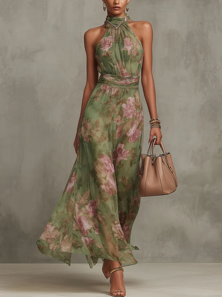 Camélia™ | Robe longue fluide à imprimé floral