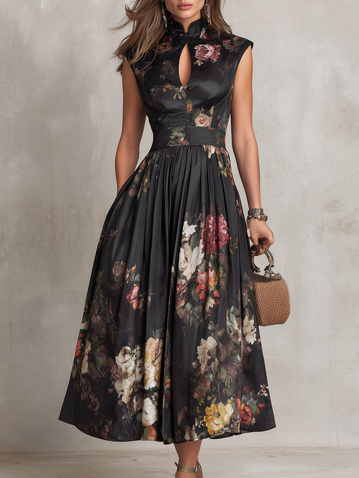 Aurélie™ | Robe midi fluide à imprimé floral