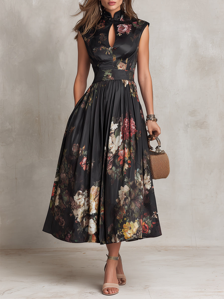 Aurélie™ | Robe midi fluide à imprimé floral