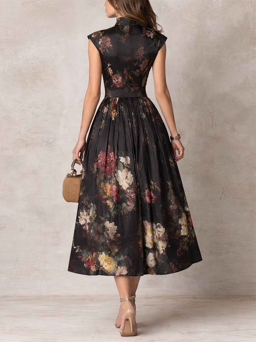Aurélie™ | Robe midi fluide à imprimé floral
