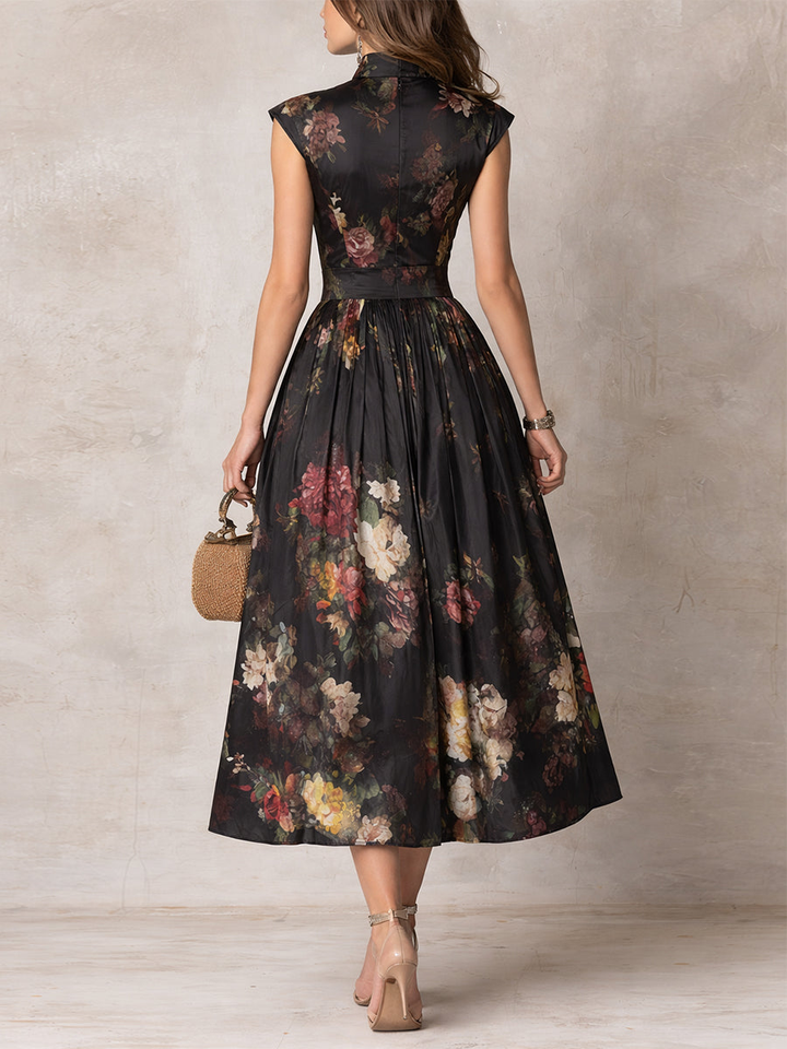 Aurélie™ | Robe midi fluide à imprimé floral