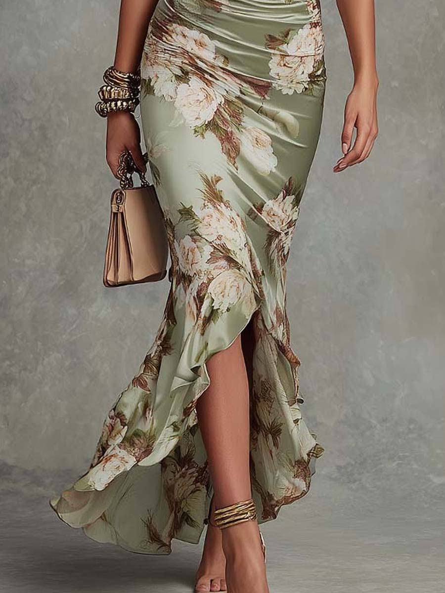 Camille | Robe élégante fleurie avec coupe cintrée et détails fluides