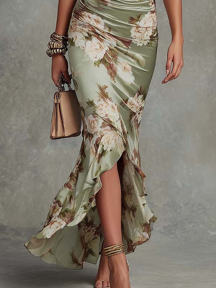 Camille | Robe élégante fleurie avec coupe cintrée et détails fluides