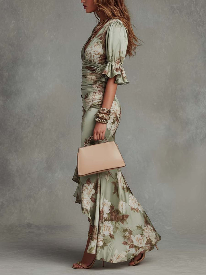 Camille | Robe élégante fleurie avec coupe cintrée et détails fluides