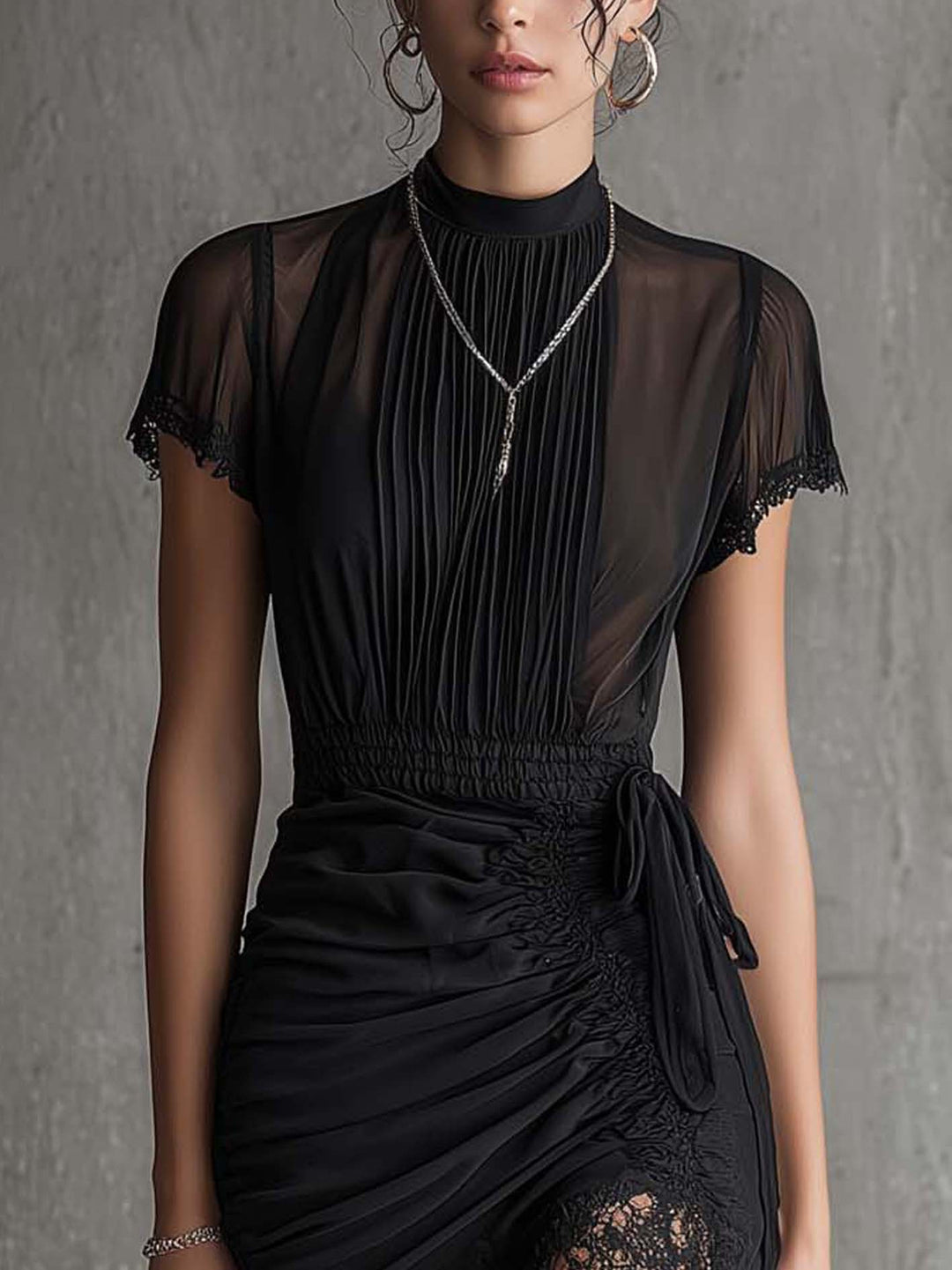Noémie | Robe élégante en dentelle et mesh
