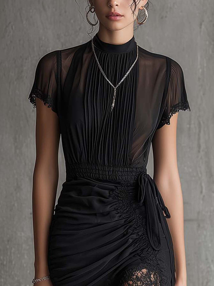Noémie | Robe élégante en dentelle et mesh
