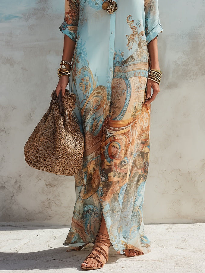 Solea | Robe maxi bohème imprimée