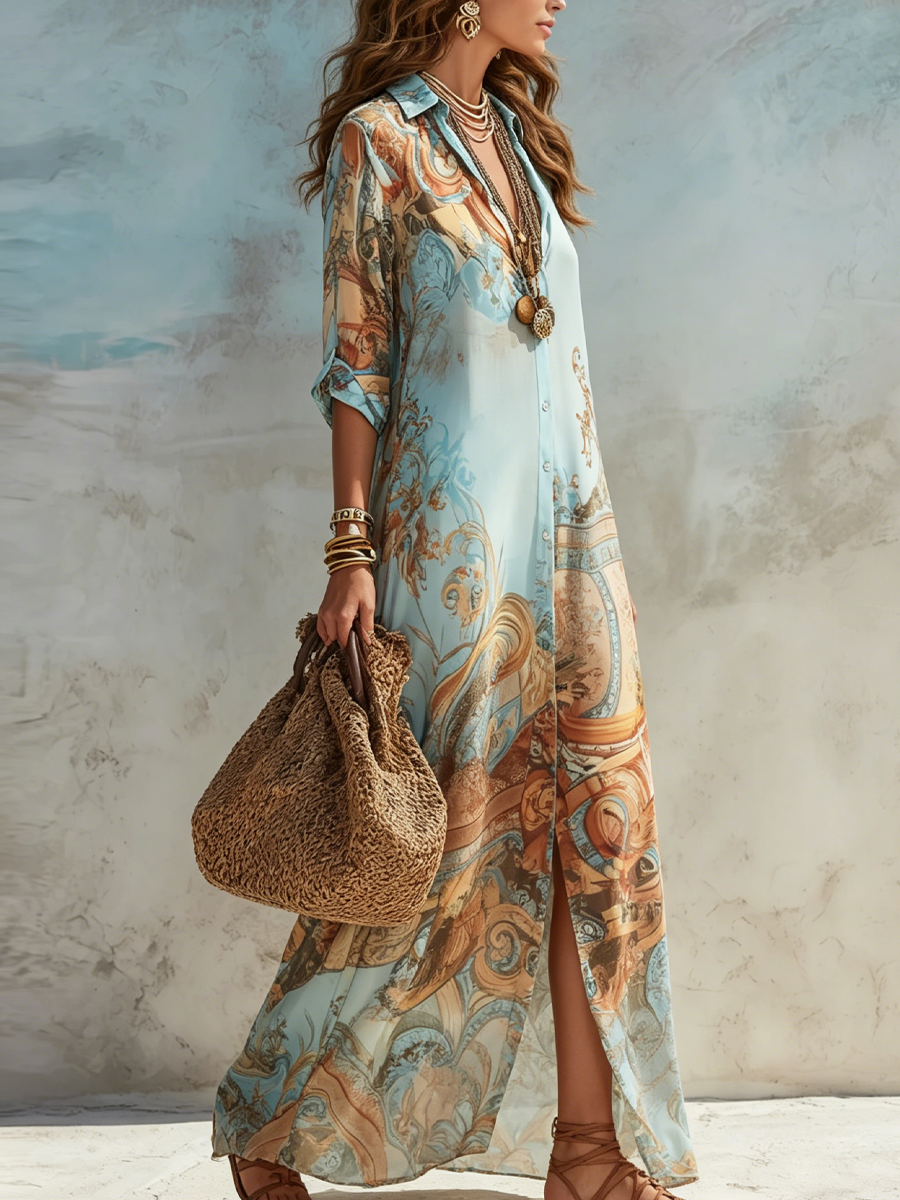 Solea | Robe maxi bohème imprimée