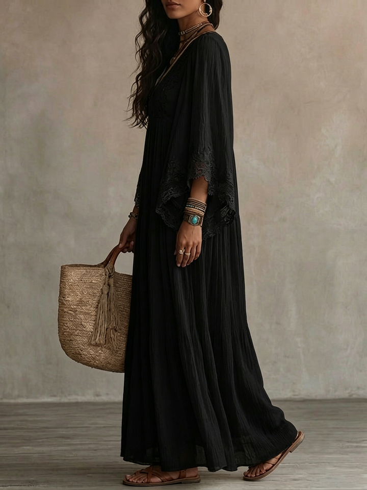 Éliane | Robe Chiffon Noire