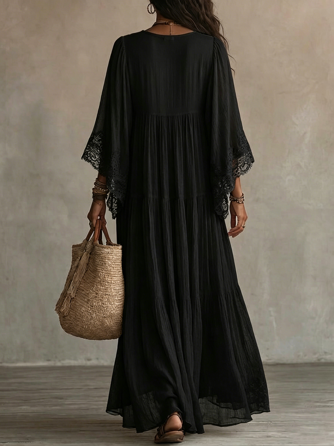 Éliane | Robe Chiffon Noire