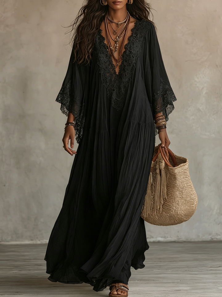 Éliane | Robe Chiffon Noire