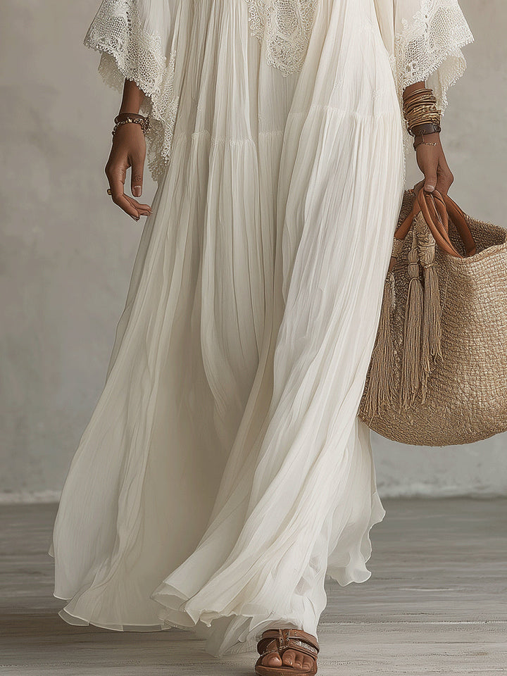 Éliane™ | Robe Chiffon Ivoire